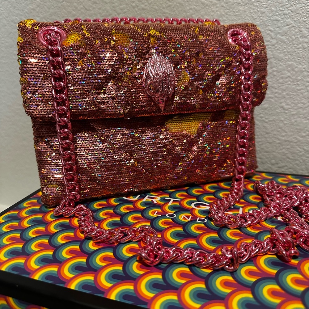 Kurt Geiger Multicolor Sequin Chain Clutch